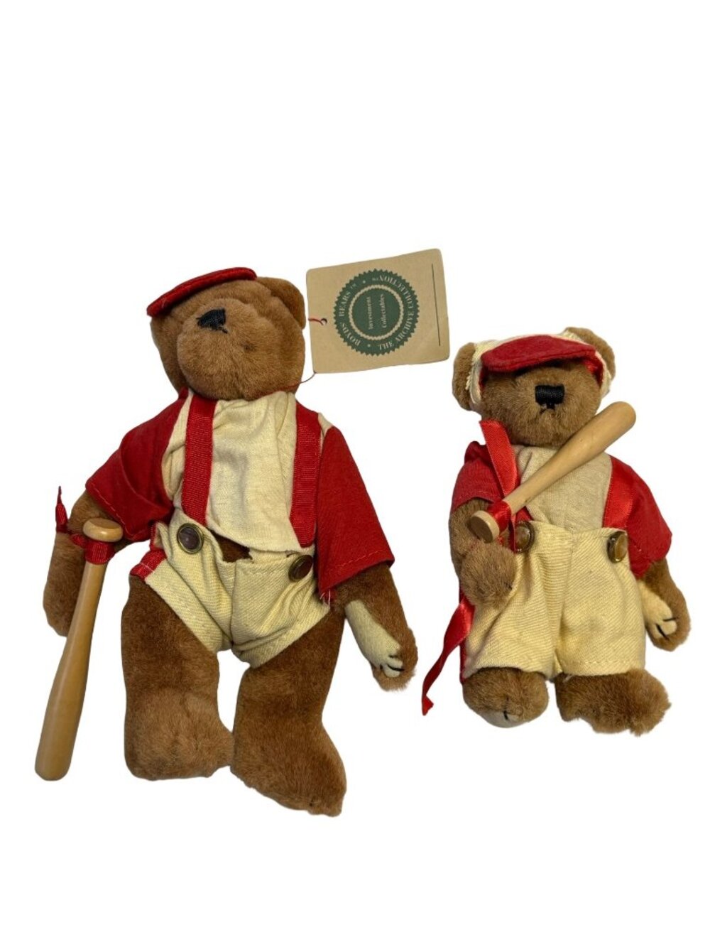 Boyds Bears Archive Collection Homer Baseball Bears Pair Vintage 1990s Bat Tagge